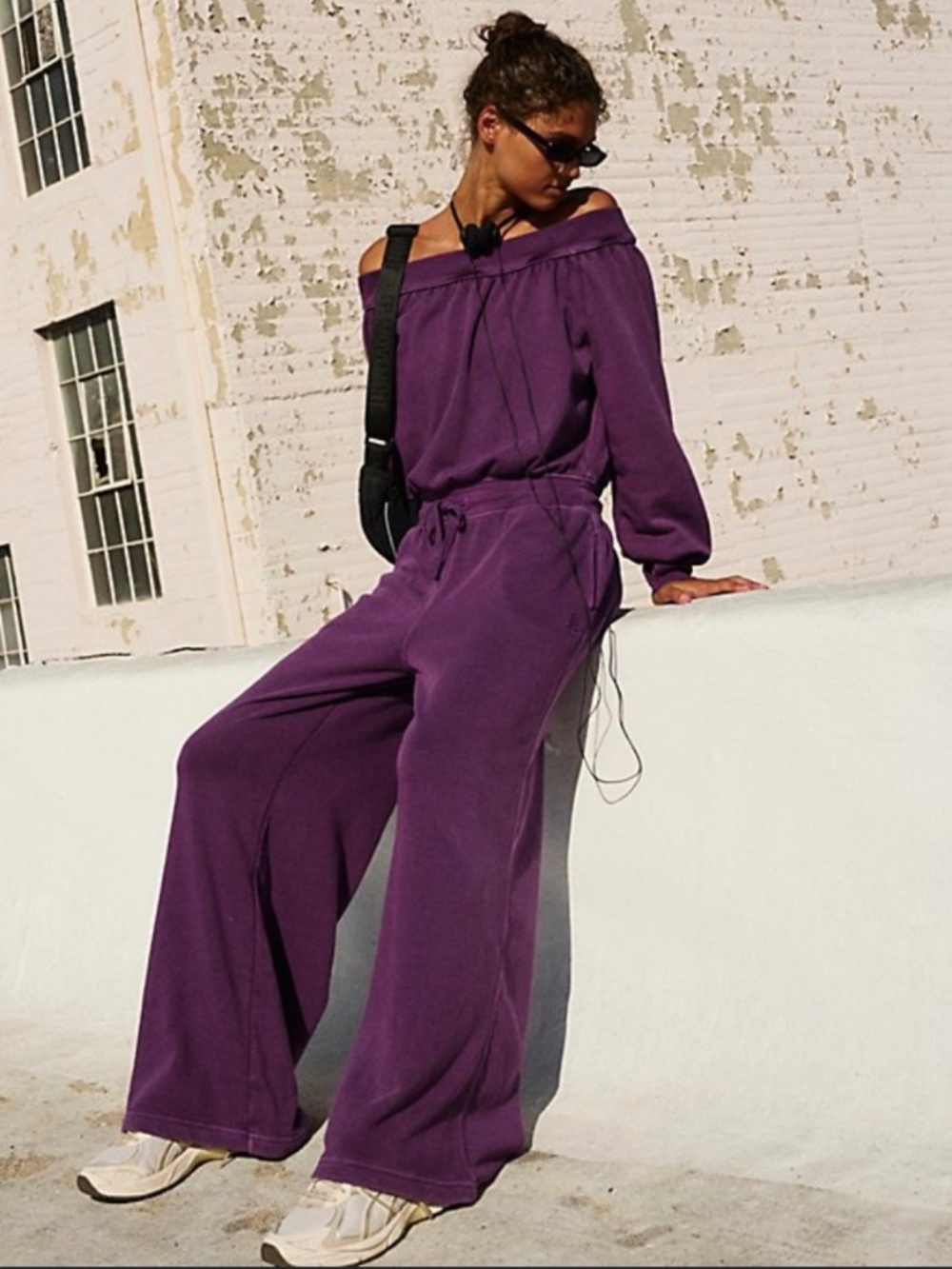 Free People Movement One to Beat jumpsuit size Small (deep purple)